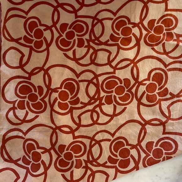 ITALIAN Halle Bros Co Vintage Oblong Scarf Tan Orange - Picture 12 of 15